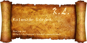 Koleszár Lóránt névjegykártya