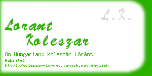 lorant koleszar business card