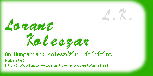 lorant koleszar business card